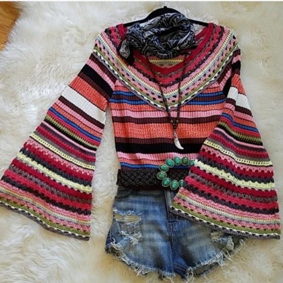 Free People Tops - FREE PEOPLE "Heart and Soul" Crochet Sweater NWT